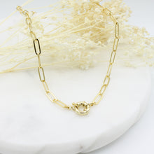 Load image into Gallery viewer, Unity 14K Paperclip Chain with Oversized Sailor Clasp - Elisa Maree Jewelry
