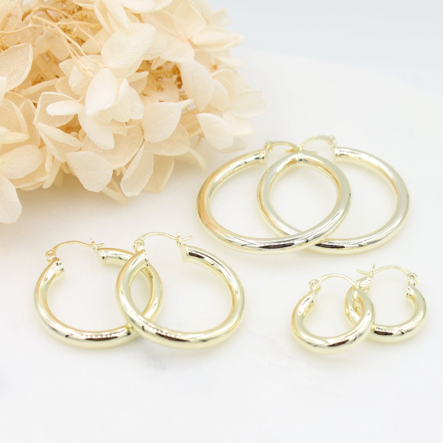 Stevie 14K Gold Filled Hoops- 3 Sizes Available - Elisa Maree Jewelry