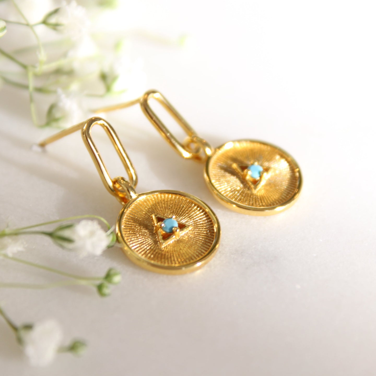 Isla Turquoise Sun Earrings - Elisa Maree Jewelry
