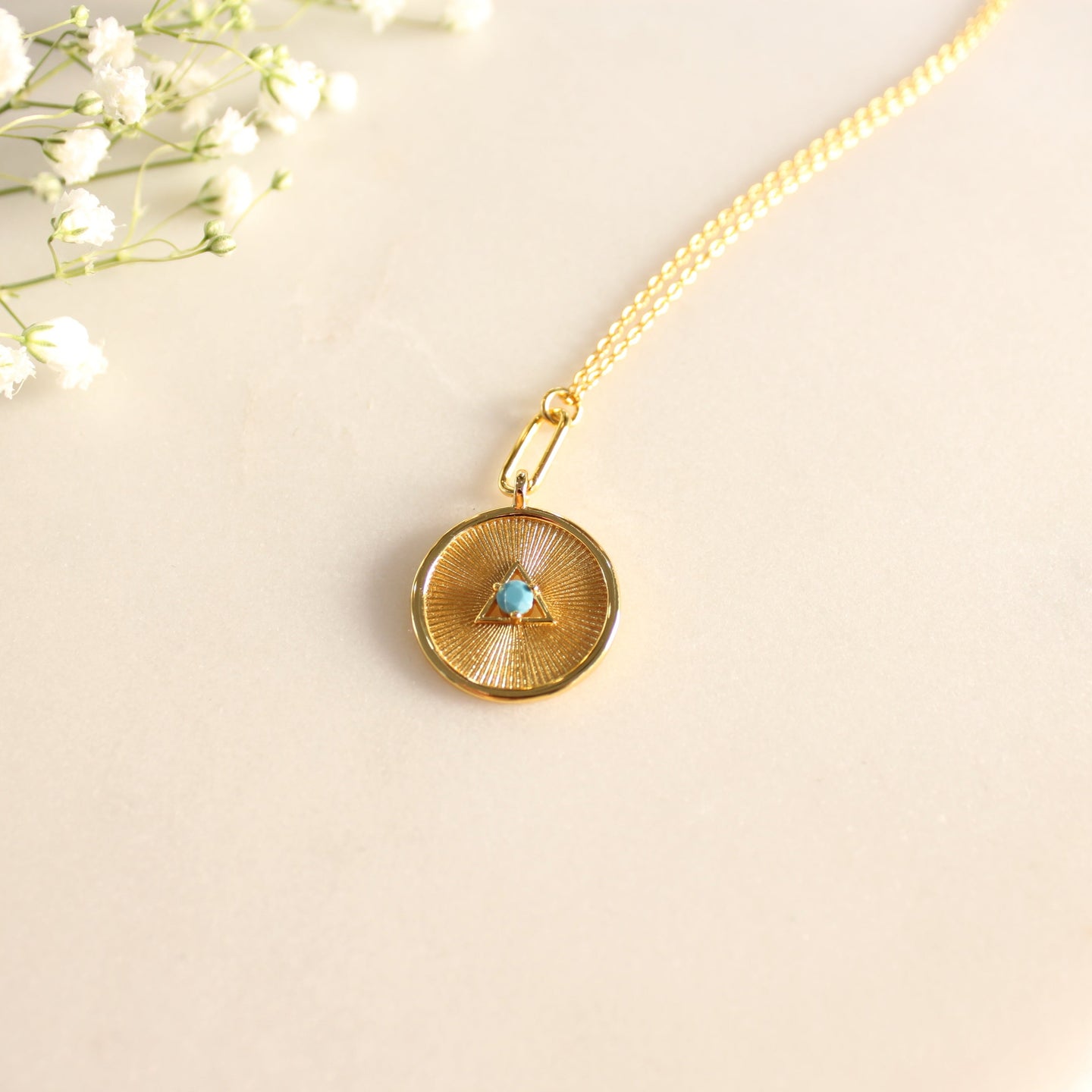 Isla Turquoise Sun-Ray Necklace - Elisa Maree Jewelry